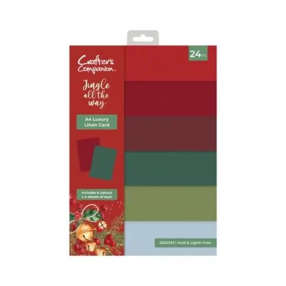 A4 Luxury Jingle All The Way Linen Card - 24 Pack - Little Painter Art | Exploring the Endless Possibilities of Art Outlet