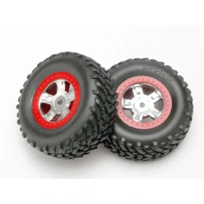 7073A Traxxas SCT Pre-Mounted Tires & Wheels w/Red Beadlock - Little Painter Art | Exploring the Endless Possibilities of Art Shop