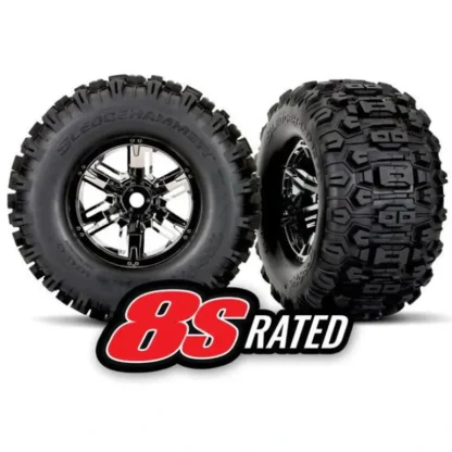 7774A Traxxas Sledgehammer Tires on Black Chrome Wheels for X-Maxx (2) - Little Painter Art | Exploring the Endless Possibilities of Art Discount