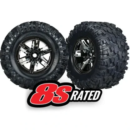 7772A Traxxas Tires & wheels, assembled, glued X-Maxx black chrome wheel - Little Painter Art | Exploring the Endless Possibilities of Art Hot