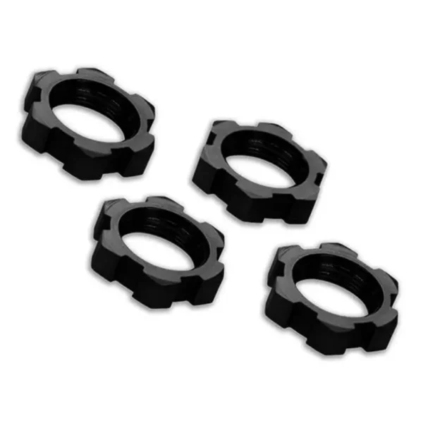 7758A Traxxas Wheel nuts, splined, 17mm, serrated (black-anodized) (4) - Little Painter Art | Exploring the Endless Possibilities of Art New