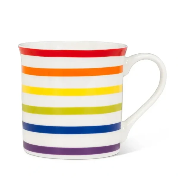 Abbott Bone China Mug 12oz Rainbow Stripes - Little Painter Art | Exploring the Endless Possibilities of Art Best