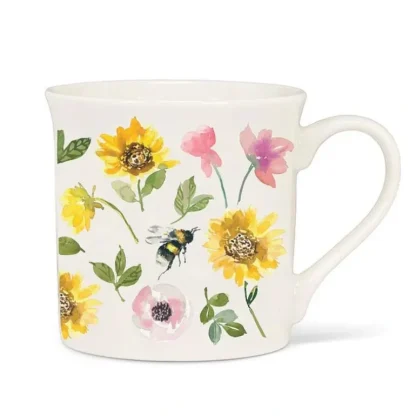 Abbott Bone China Mug 12oz Sunflowers & Bees - Little Painter Art | Exploring the Endless Possibilities of Art Clearance