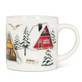 Abbott Bone China Mug 14oz Winter Cabins - Little Painter Art | Exploring the Endless Possibilities of Art Fashion