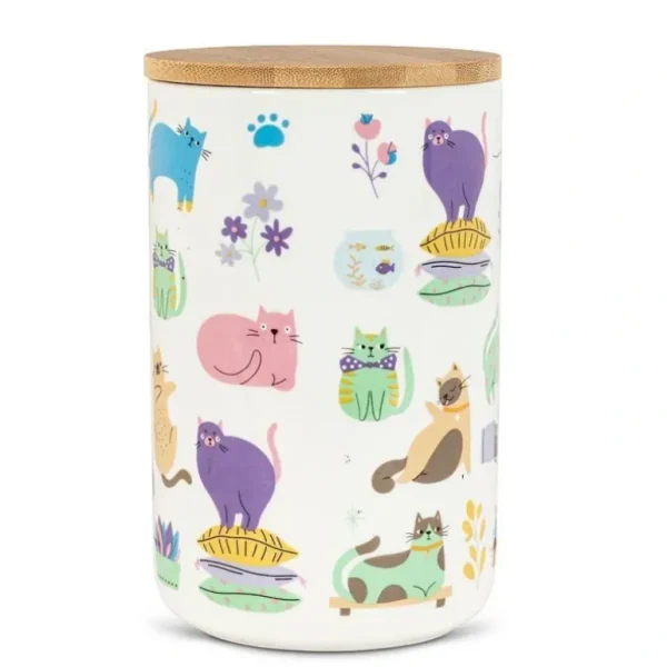 Abbott Canister, Large - Cats & Flowers - Little Painter Art | Exploring the Endless Possibilities of Art Store