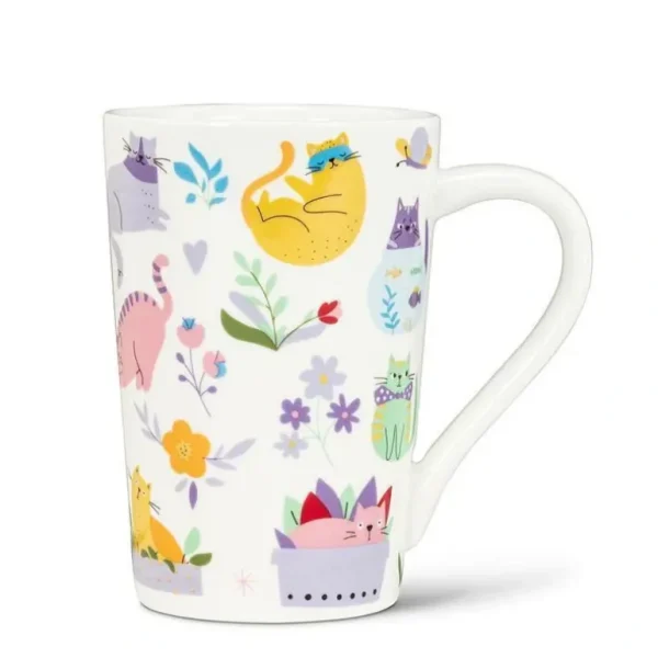 Abbott Ceramic Mug 14oz Cats & Flowers - Little Painter Art | Exploring the Endless Possibilities of Art Store
