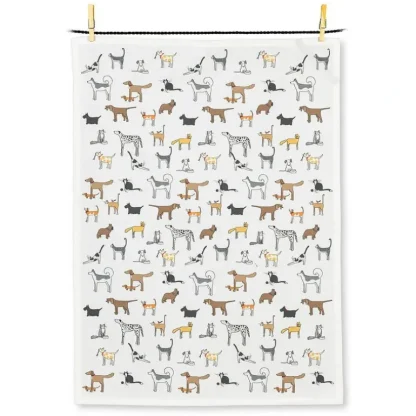Abbott Cotton Tea Towel - Cat & Dog - Little Painter Art | Exploring the Endless Possibilities of Art Online