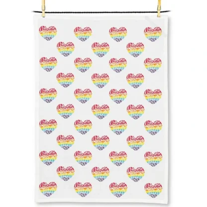 Abbott Cotton Tea Towel - Rainbow Hearts - Little Painter Art | Exploring the Endless Possibilities of Art New