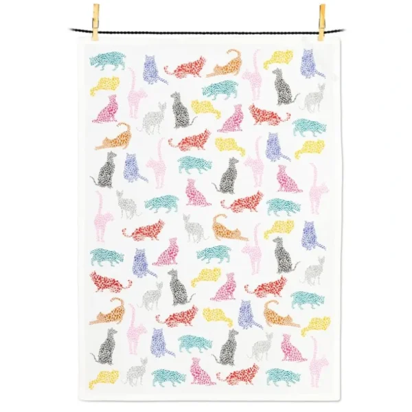Abbott Cotton Tea Towel - Speckle Cats - Little Painter Art | Exploring the Endless Possibilities of Art Hot