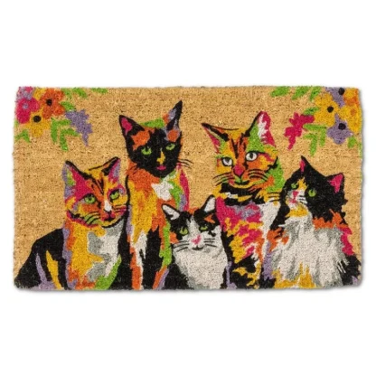 Abbott Doormat - Five Cats Abstract - Little Painter Art | Exploring the Endless Possibilities of Art Sale