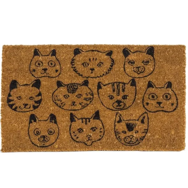 Abbott Doormat - Simple Cat Faces - Little Painter Art | Exploring the Endless Possibilities of Art Cheap