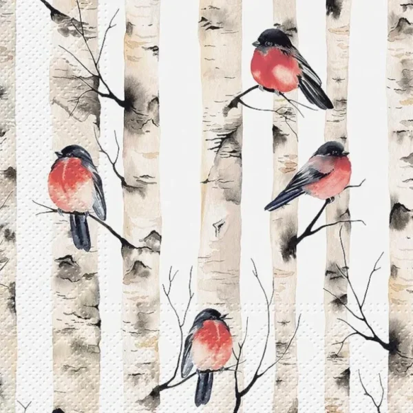 Abbott Lunch Napkins 20pk - Birch Tree with Bird - Little Painter Art | Exploring the Endless Possibilities of Art Cheap
