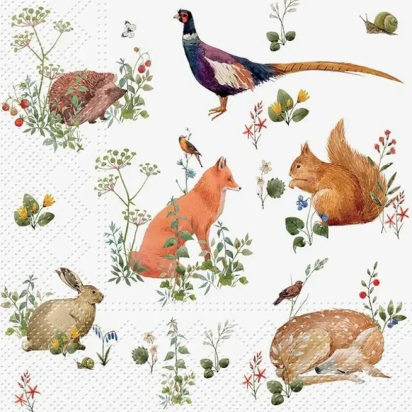 Abbott Lunch Napkins 20pk - Forest Friends - Little Painter Art | Exploring the Endless Possibilities of Art Sale