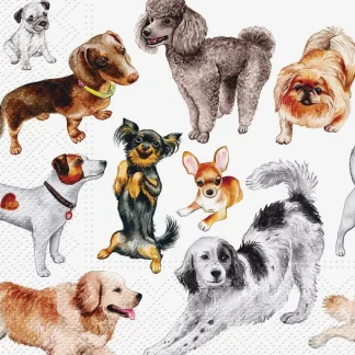 Abbott Lunch Napkins 20pk - Happy Dogs - Little Painter Art | Exploring the Endless Possibilities of Art Sale