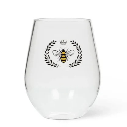 Abbott Stemless Wine Glass - Bee in Crest - Little Painter Art | Exploring the Endless Possibilities of Art Best Sale