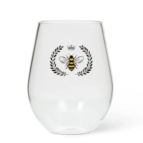Abbott Stemless Wine Glass - Bee in Crest - Little Painter Art | Exploring the Endless Possibilities of Art Best Sale