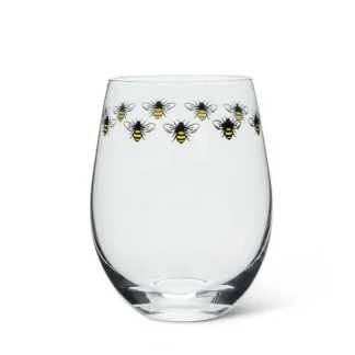 Abbott Stemless Wine Glass - Bees - Little Painter Art | Exploring the Endless Possibilities of Art Clearance