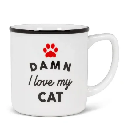 Abbott Stoneware Mug 14oz Damn! I Love My Cat - Little Painter Art | Exploring the Endless Possibilities of Art Shop