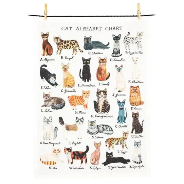 Abbott Tea Towel - Alphabet Cats - Little Painter Art | Exploring the Endless Possibilities of Art Store