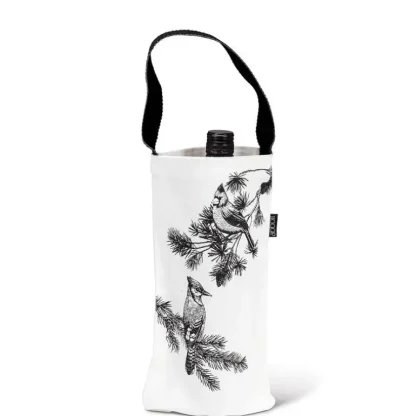 Abbott Wine Bottle Tote Bag - Winter Birds - Little Painter Art | Exploring the Endless Possibilities of Art Cheap