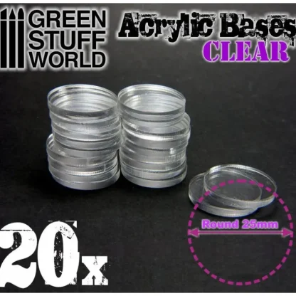 Acrylic Bases - Round 25 mm CLEAR - Little Painter Art | Exploring the Endless Possibilities of Art Sale