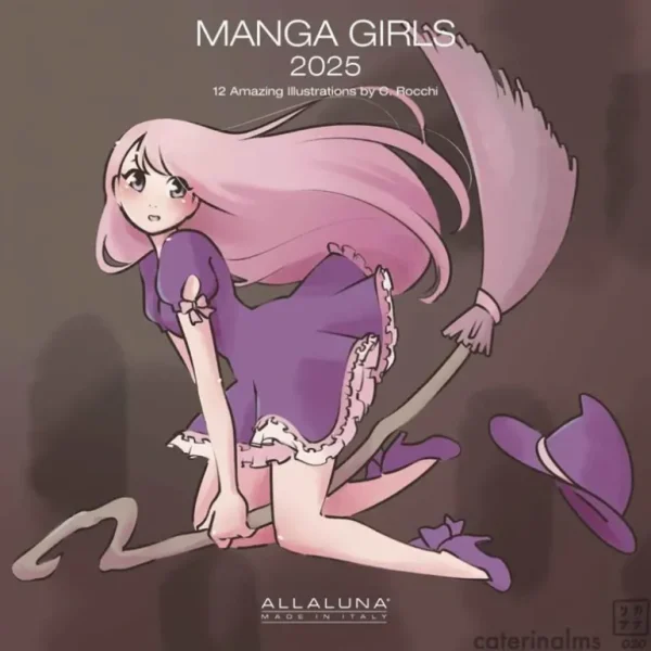 Allaluna 2025 Wall Calendar - Manga Girls - Little Painter Art | Exploring the Endless Possibilities of Art Discount