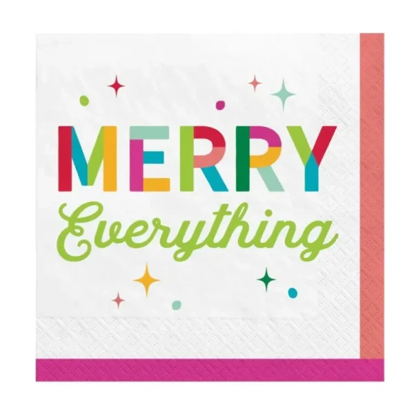 Amscan Beverage Napkins 40pk - Merry Everything - Little Painter Art | Exploring the Endless Possibilities of Art Best