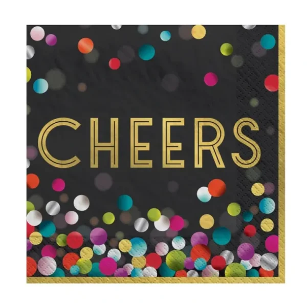 Amscan Beverage Napkins 40pk Colourful Confetti Cheers - Little Painter Art | Exploring the Endless Possibilities of Art Store