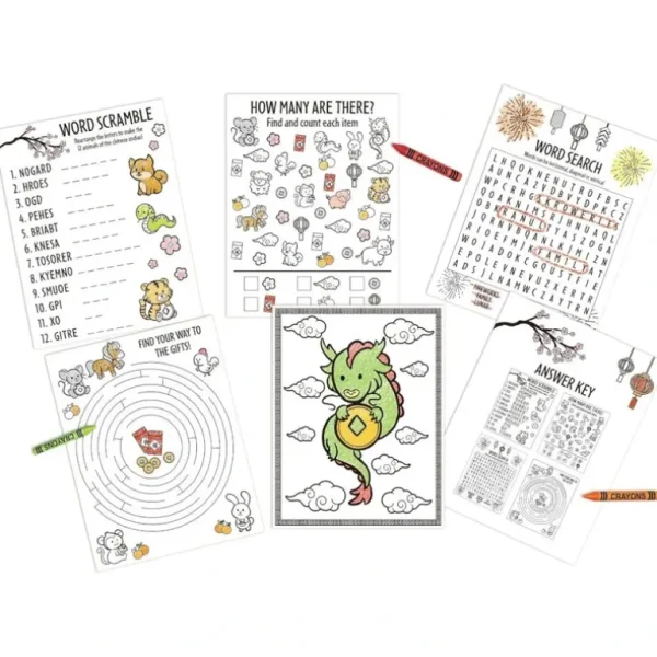 Amscan Chinese New Year Activity Sheets - Little Painter Art | Exploring the Endless Possibilities of Art Fashion