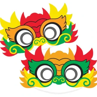 Amscan Chinese New Year Paper Masks 8pk - Little Painter Art | Exploring the Endless Possibilities of Art Shop
