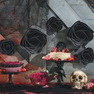 Amscan Halloween Black Rose Paper Flowers 5pc Set - Little Painter Art | Exploring the Endless Possibilities of Art Online