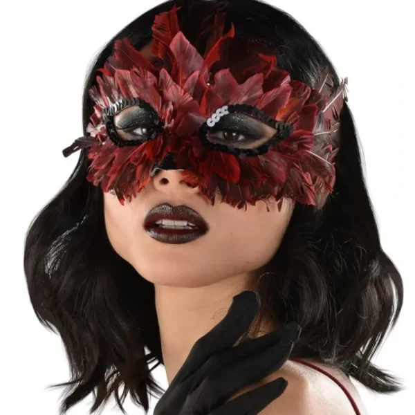 Amscan Halloween Costume Mask - Black & Red Ombre Feather - Little Painter Art | Exploring the Endless Possibilities of Art Discount