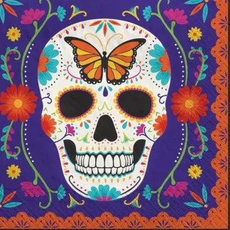 Amscan Lunch Napkins 40pk - Dia De Los Muertos Sugar Skulls - Little Painter Art | Exploring the Endless Possibilities of Art Shop