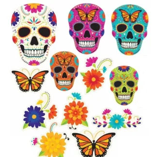 Amscan Party Decor Cutouts 12pk Dia De Los Muertos Sugar Skulls - Little Painter Art | Exploring the Endless Possibilities of Art Discount