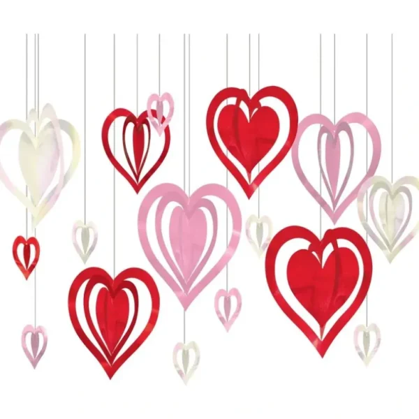 Amscan Valentines Day 3D Hanging Hearts Decoration Kit - Little Painter Art | Exploring the Endless Possibilities of Art Shop