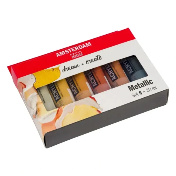Amsterdam Acrylic Paint Metallic - Set of 6 x 20ml - Little Painter Art | Exploring the Endless Possibilities of Art Shop