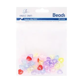 Angels Craft 11mm Beads - Translucent Multi-Coloured Alphabet Hearts - Little Painter Art | Exploring the Endless Possibilities of Art Outlet