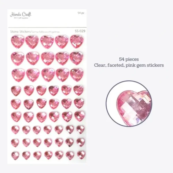 Angels Craft Rhinestone Stickers - Pink Hearts - Little Painter Art | Exploring the Endless Possibilities of Art New