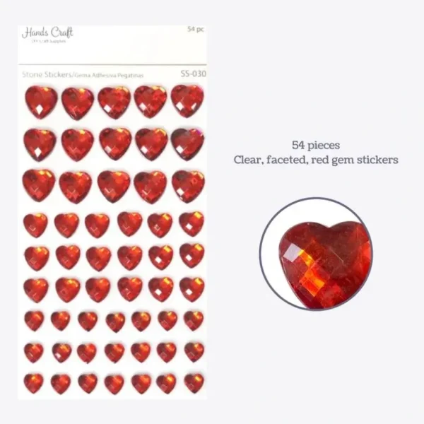 Angels Craft Rhinestone Stickers - Red Hearts - Little Painter Art | Exploring the Endless Possibilities of Art Sale
