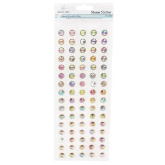 Angels Craft Rhinestone Stickers - Round Iridescent with Gold Border - Little Painter Art | Exploring the Endless Possibilities of Art Cheap