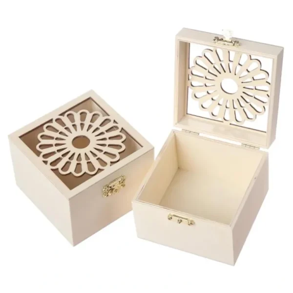 Angels Craft Wooden Jewellery Box - Lazer-Cut Flower - Little Painter Art | Exploring the Endless Possibilities of Art New