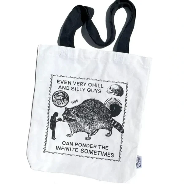 Arcane Bullshit Tote Bag - Ponder the Infinite Raccoon - Little Painter Art | Exploring the Endless Possibilities of Art New