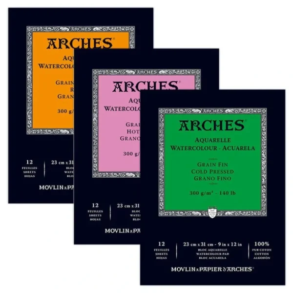 Arches 100% Cotton Watercolour Pads 300gsm 12 Sheets - Little Painter Art | Exploring the Endless Possibilities of Art Store