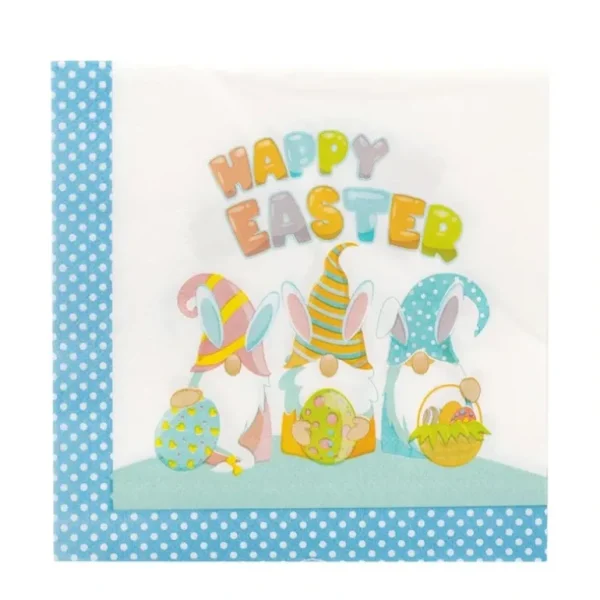 Art for the Table Easter Lunch Napkins 16pk Bunny Gnomes - Little Painter Art | Exploring the Endless Possibilities of Art Flash Sale