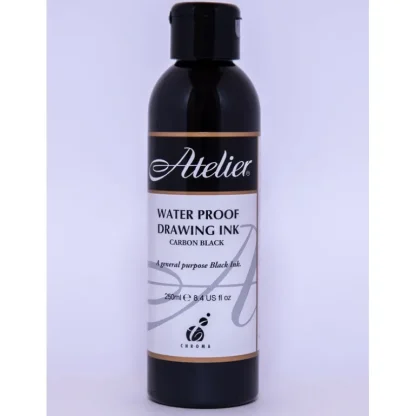 Atelier Acrylic Medium - Waterproof Drawing Ink - Little Painter Art | Exploring the Endless Possibilities of Art CarbonBlack250ml Clearance
