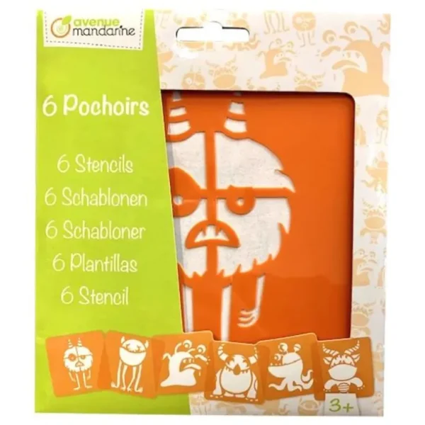 Avenue Mandarine Stencils Set 6pk Monsters - Little Painter Art | Exploring the Endless Possibilities of Art Best Sale