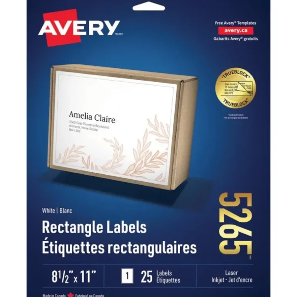 Avery Labels White Rectangle 11" x 8" 25/pk - Little Painter Art | Exploring the Endless Possibilities of Art Store