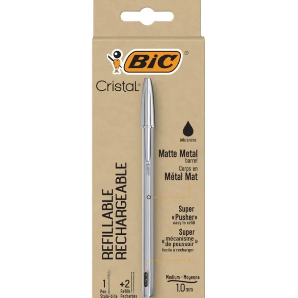 Bic Cristal Metal Ballpoint Pen w/ Refills - Little Painter Art | Exploring the Endless Possibilities of Art Sale