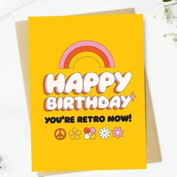 Big Moods Birthday Greeting Card - Retro - Little Painter Art | Exploring the Endless Possibilities of Art New