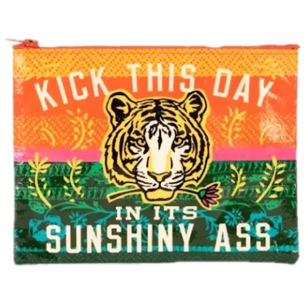 Blue Q Recycled Zipper Pouch - Kick This Day - Little Painter Art | Exploring the Endless Possibilities of Art Cheap